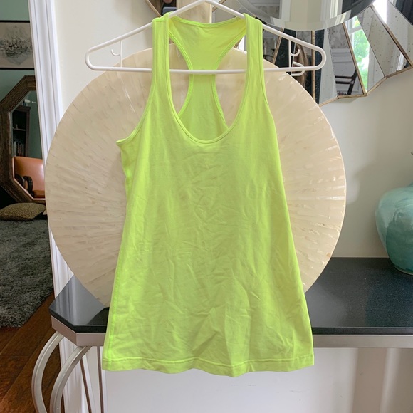 lululemon athletica Tops - Lululemon neon yellow cool racer back tank top